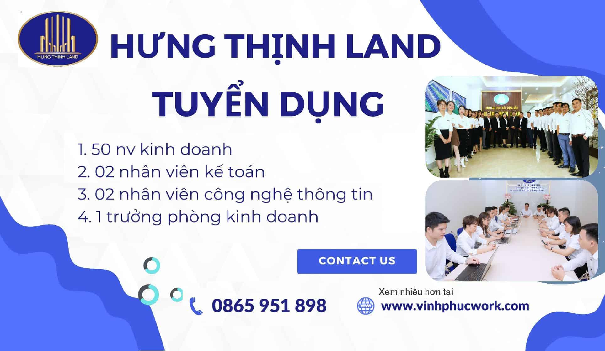 Cong Ty Co Phan Hung Thinh Land Tuyen Truong Phong Kinh Doanh Nv Ke Toan Nv It Nhan Vien Kinh Doanh Du An 9
