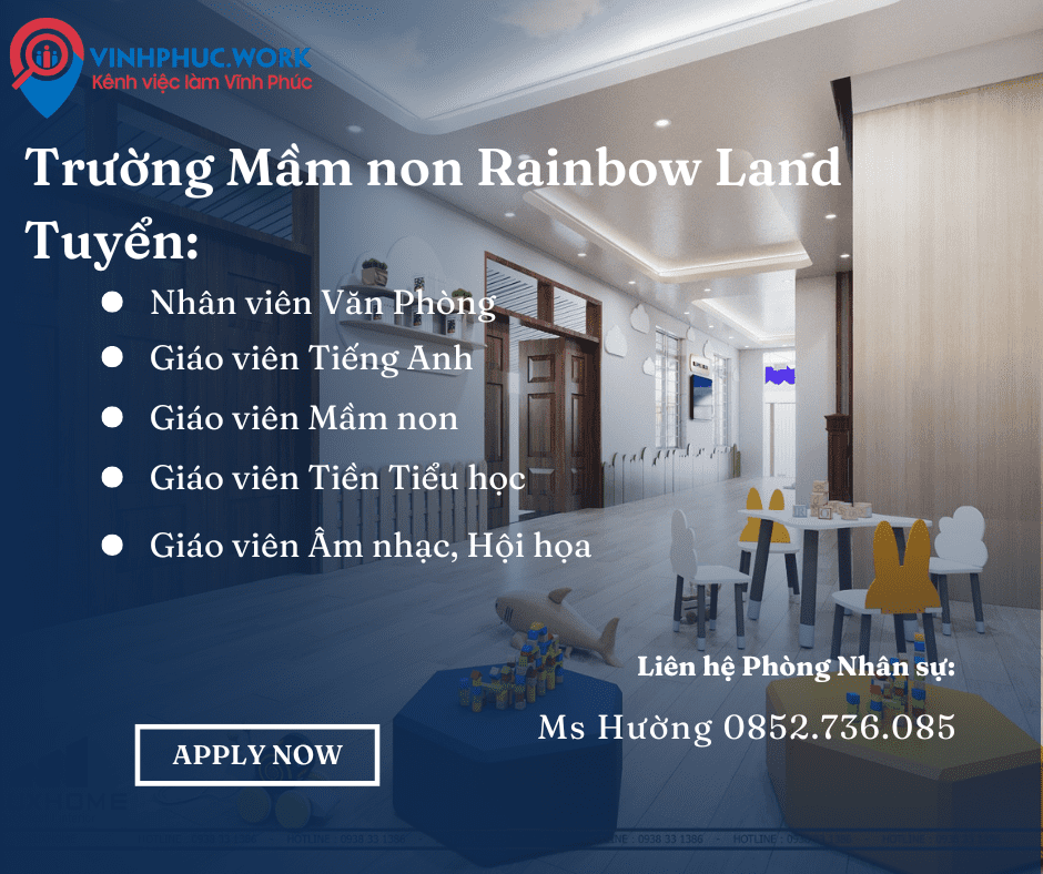Truong Mam Non Rainbow Land Chuan Bi Hoat Dong Tuyen Nhieu Vi Tri Tot 2